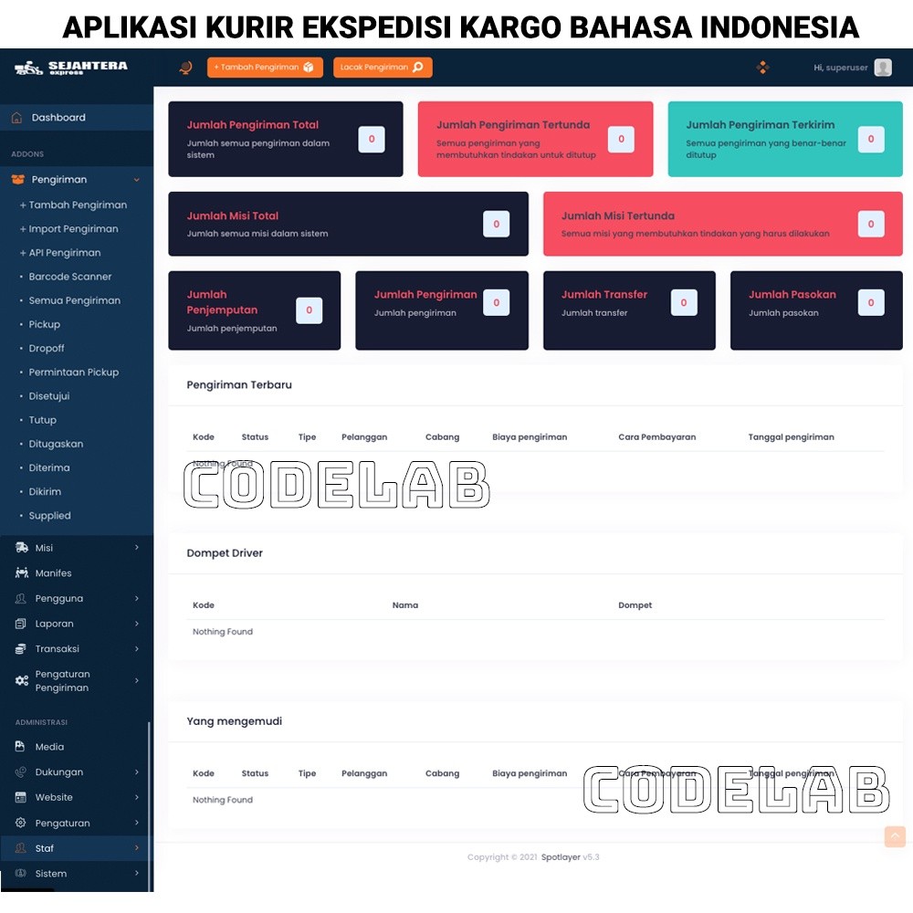 Source Code Aplikasi Cargo Expedisi Trucking Kurir Logistik Laravel Lengkap