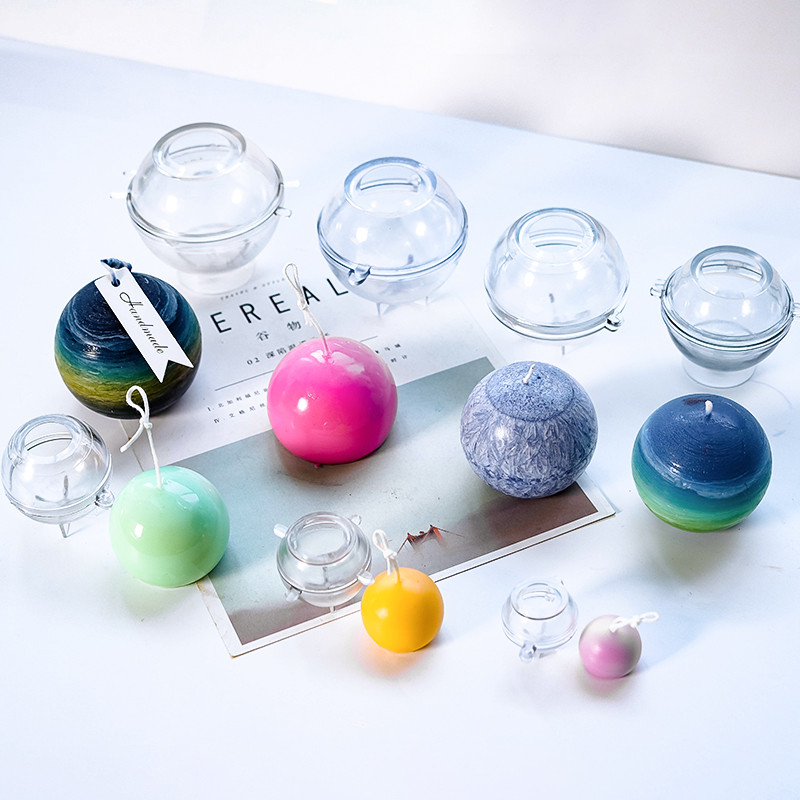 

Round ball Candle Mould Handmade Candle Mold Plastic Candle Soap 3D Mould DIY Aromatherapy Plaster Handcraft Candle Mold