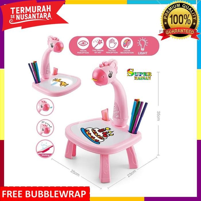 MAINAN EDUKASI ANAK UMUR 2 3 4 TAHUN MEJA MENGGAMBAR ANAK LAKI LAKI - PINK