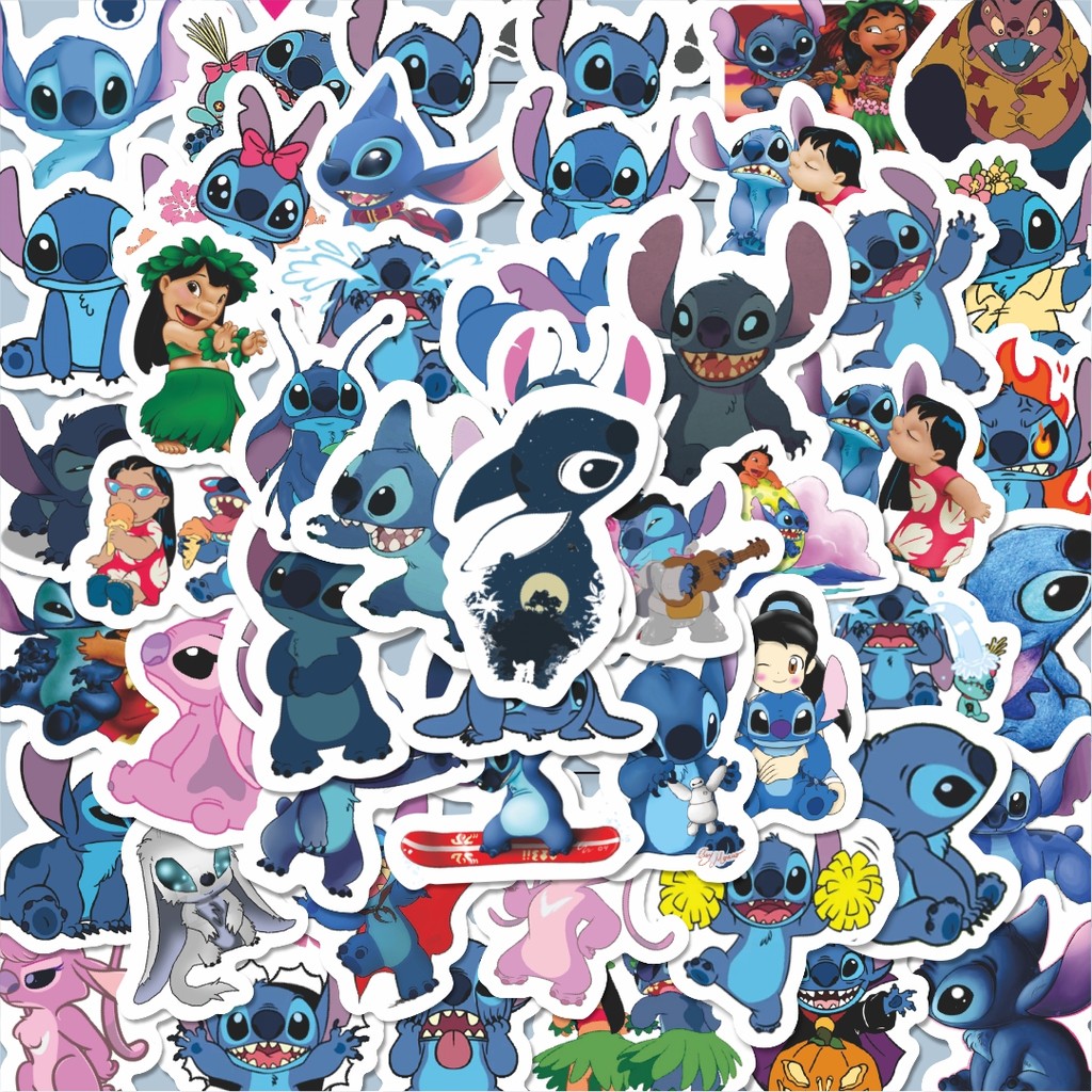 

100PCS Lucu Stiker Kartun Lilo & Stitch Stiker Stiker Aesthetic Stiker Anti Air Stikers Berperekat Waterproof sticker decal buat Motor Helm Buku Journal Koper Casing HP Laptop Botol Minum Hadiah anak