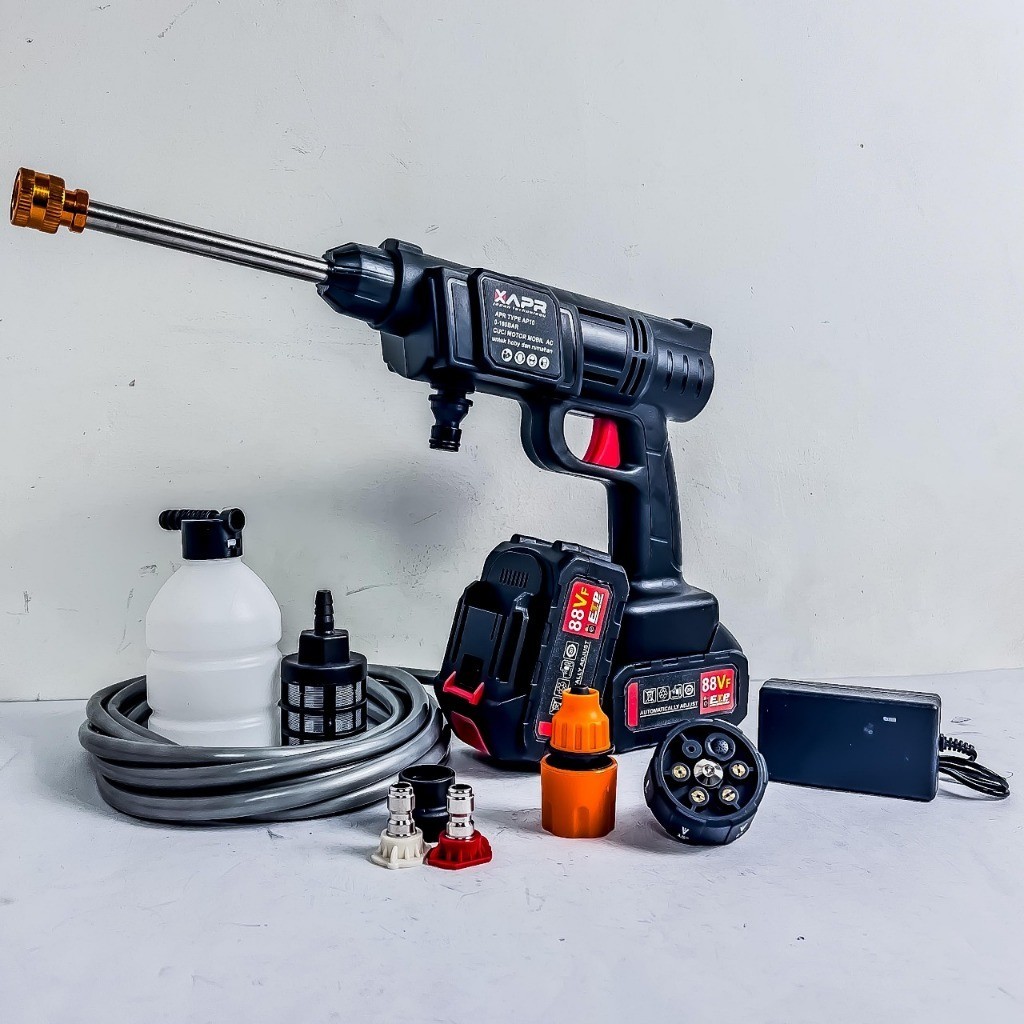 STEAM CORDLESS SUPER MESIN CUCI MOTOR MOBIL BATERE Mesin cuci motor mobil APR JAPAN Ap10+ jet cleane