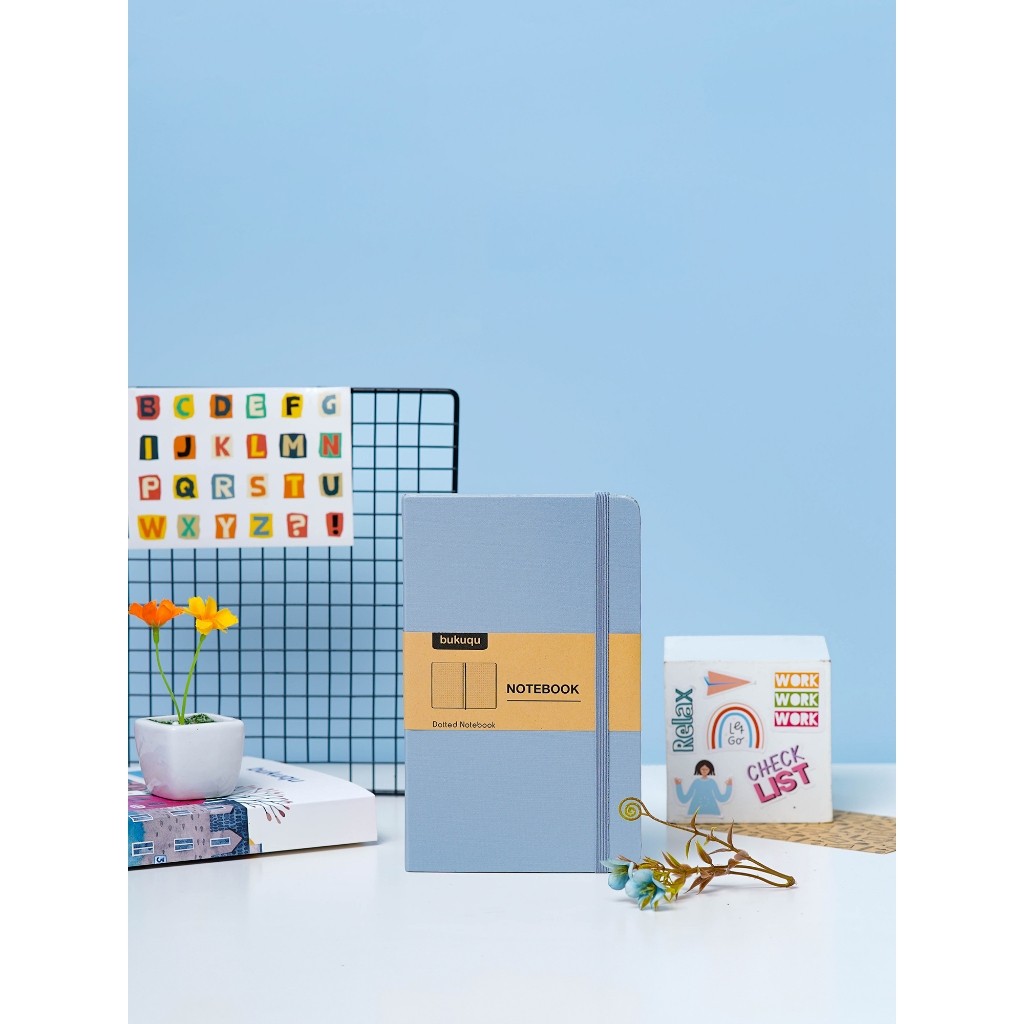 

Bukuqu Classic Notebook Sky Blue, Bergaris, Kulit Sintetis, 144 Halaman