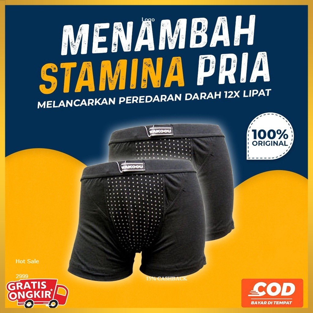 Celana Dalam pria Vakoou USA Boxer Magnet Terapi  Untuk Kesehatan Vitalitas Pria ORIGINAL 100%