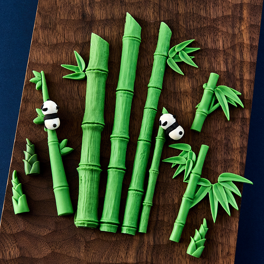 

3d Panda Bamboo Pole Leaf Silicone Molds Baking Accessories Fondant Cake Chocolate Mould Cake Decoration Resin Molds