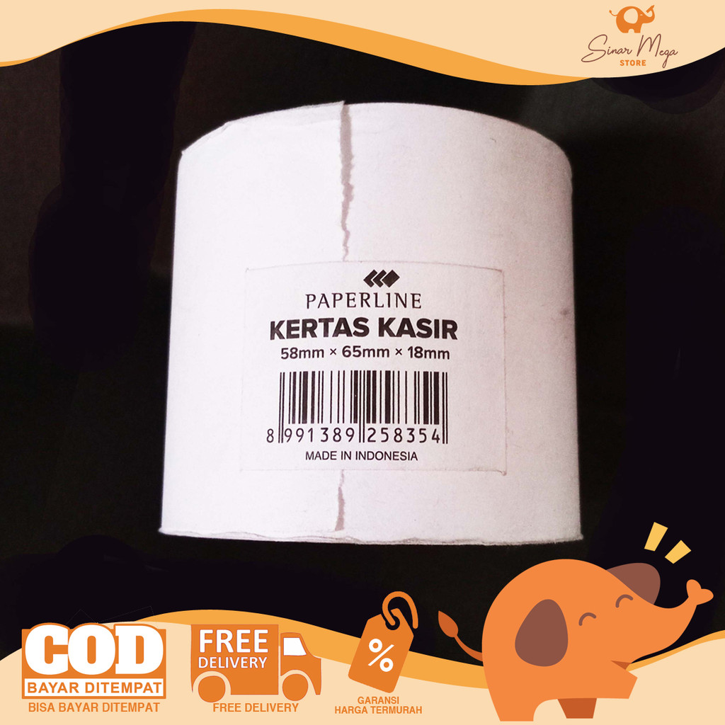 

Paperline Kertas Telstruk Kasir 58 x 65 x 18 mm 1ply - Register Roll 5865 SATUAN ROL
