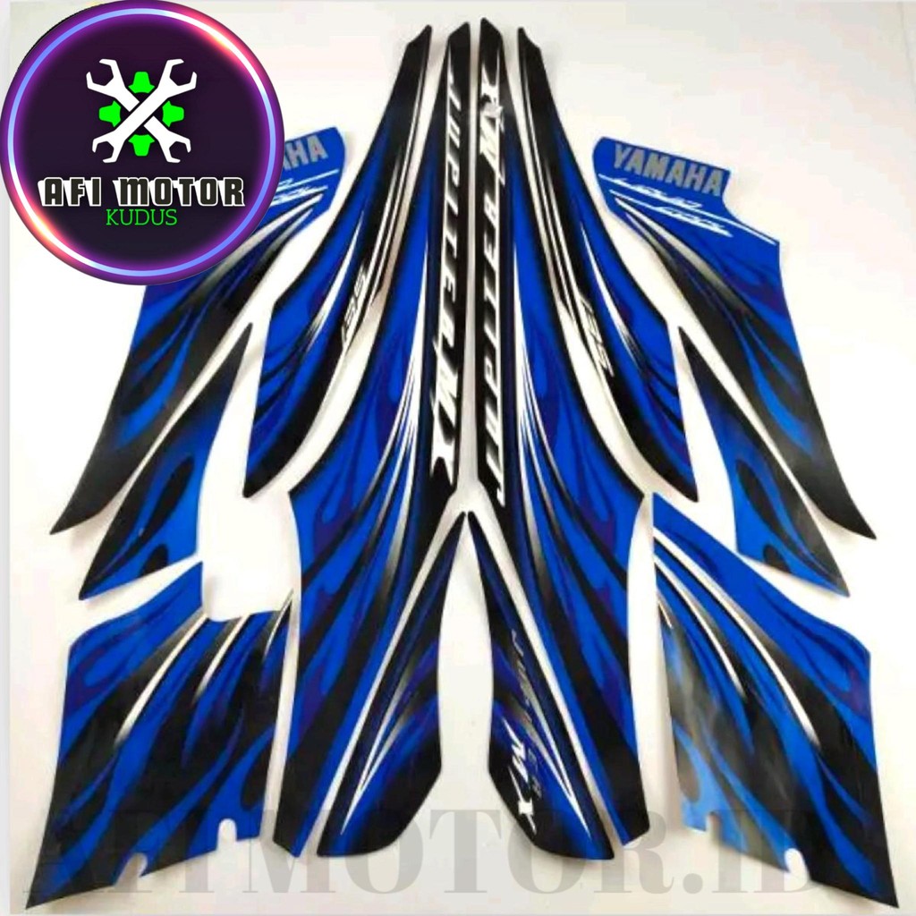 Striping Stiker Polet Motor YAMAHA Jupiter MX 135 2009 2010 Lama old Biru List Body Full Set Standar