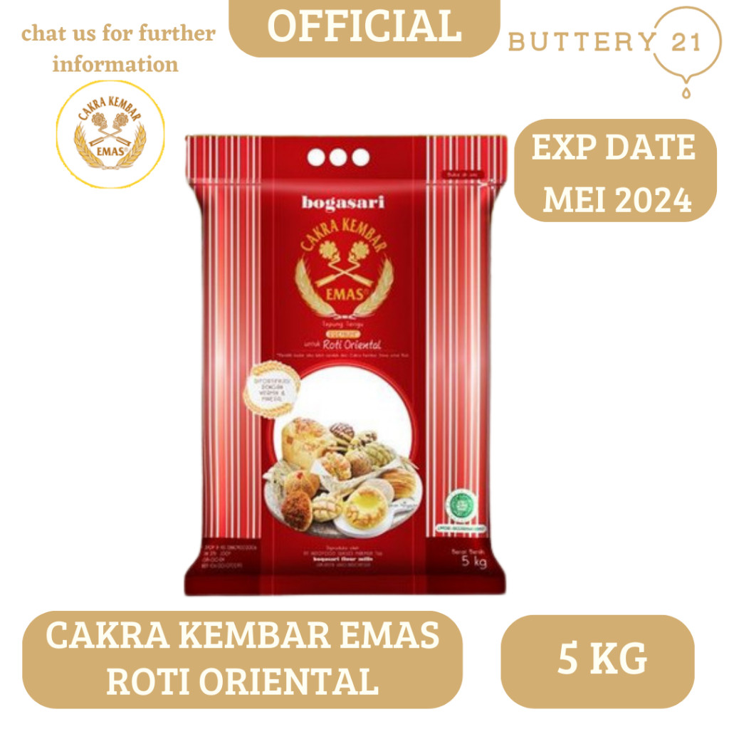 

TEPUNG CAKRA KEMBAR EMAS ROTI ORIENTAL 5 KG