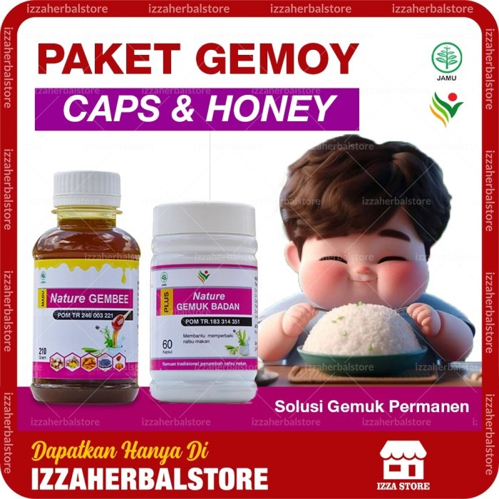 produk BPOM,,bisa(COD).. Obat Penggemuk Badan Caps & Honey Nature Suplemen Penambah Berat Badan Perm