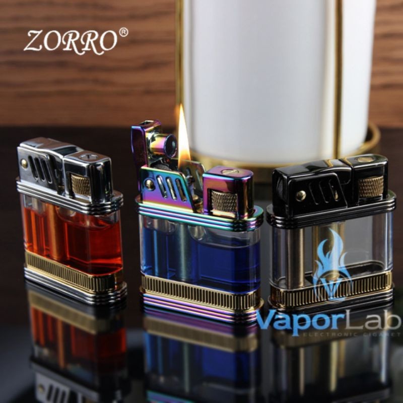 korek api zorro minyak classic vintage transparant oil lighter gift box original