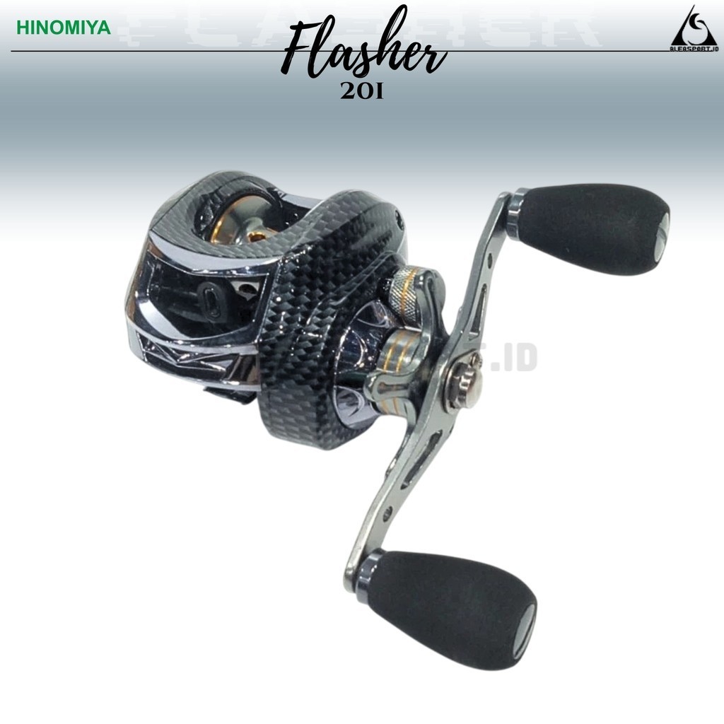 AlfaSport.Id Reel Pancing Baitcasting HINOMIYA Flasher 201 Handle Kiri Ratio 6.3:1 Rell BC Casting T