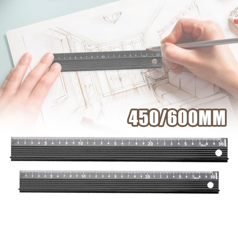 

【New Arrivals】45/60cm Penggaris Lurus Multifungsi Safety Cutting Ruler Penggaris Anti Slip Untuk Pengerjaan Marking