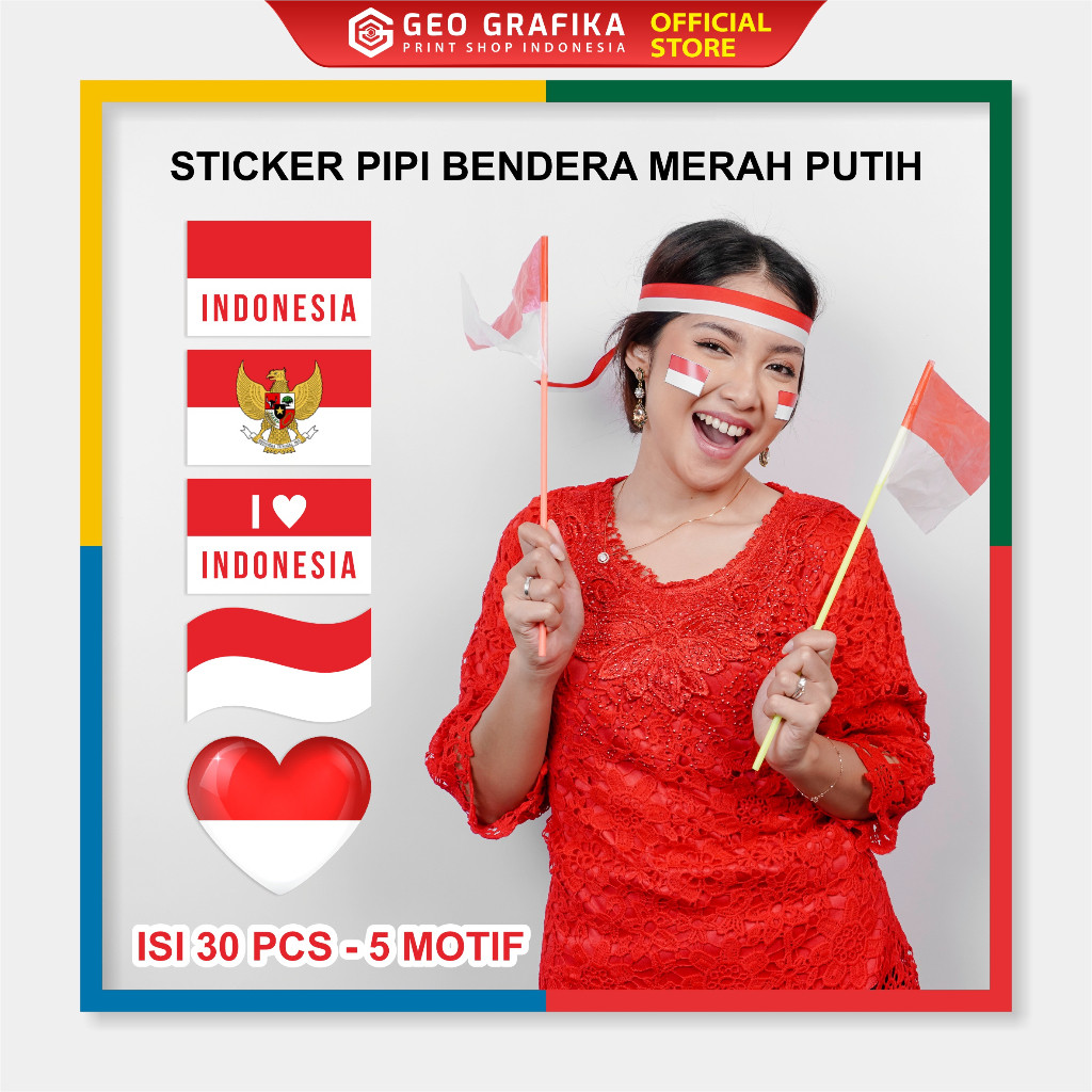 

Stiker Pipi HUT RI Bendera Merah Putih / Stiker Kemerdekaan Indonesia / Pancasila / I Love Indonesia Print Shop