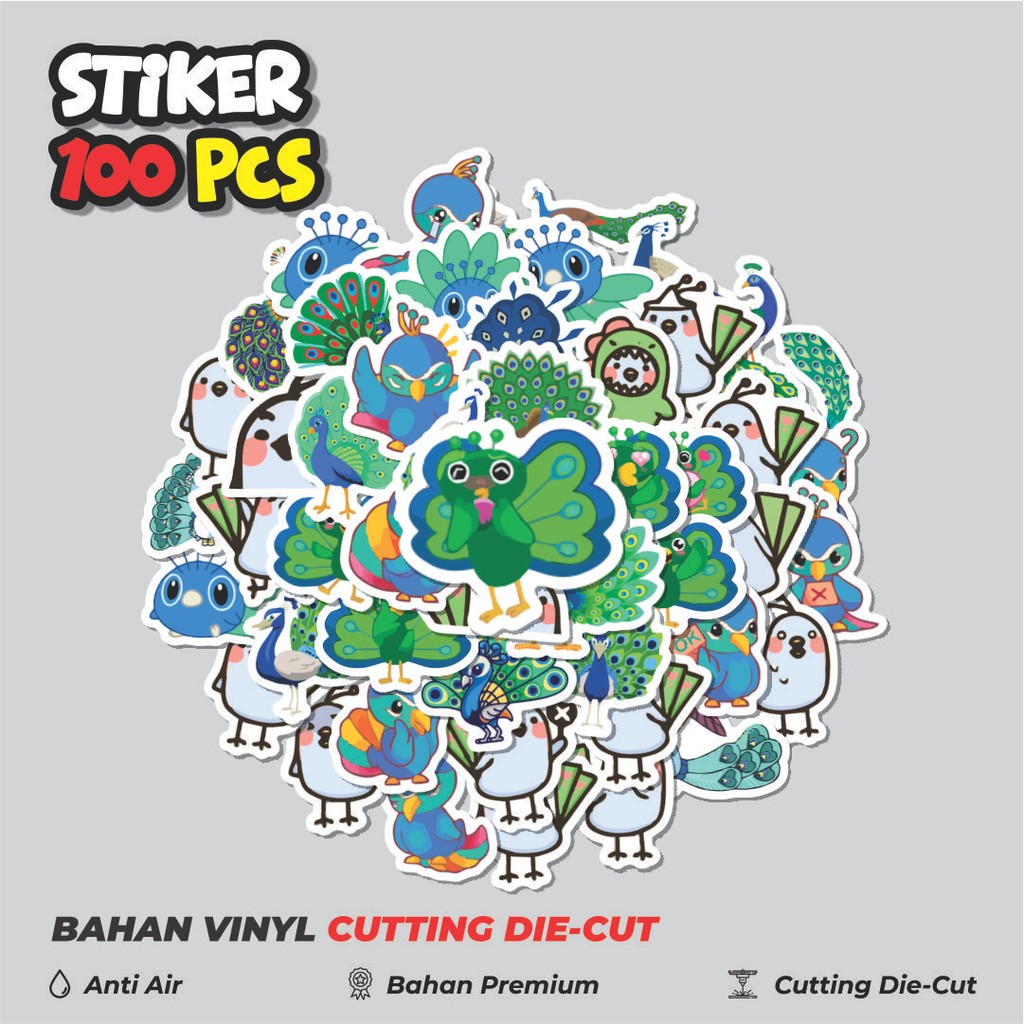 

Terbaru! 50 pcs Stiker Hewan Burung Merak Dekorasi Lucu Kreatif untuk Notebook, Skateboard, HP