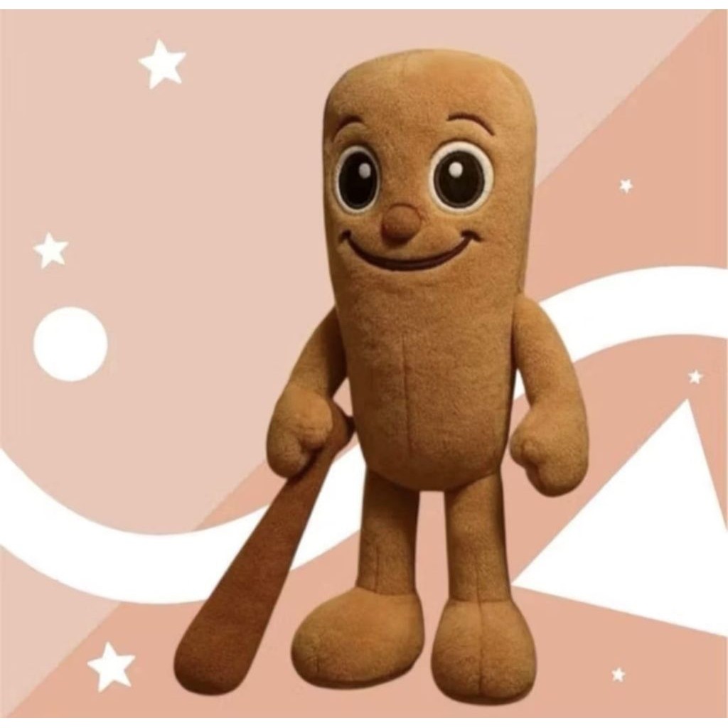 Boneka terbaru tung tung saur saur memegang kayu kentongan