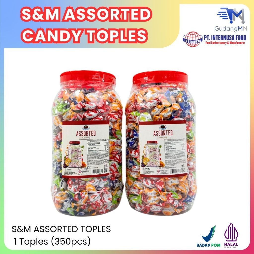 

Permen S&M Assorted Candy Toples. 1 Toples (350 Pcs)