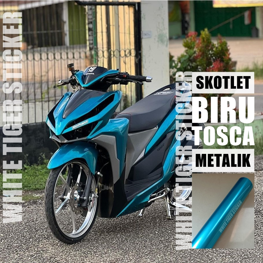 SKOTLET STIKER MOTOR BIRU TOSCA METALIK CANDY SKOTLET BIRU TOSCA CANDY SCOTLITE BIRU TOSCA METALIK C