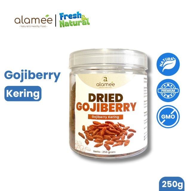 

ALAMEE Gojiberry Kering Cemilan Buah Sehat Rendah Kalori Dried Gojiberry Buah Kici Kering 250gr fresh and natural