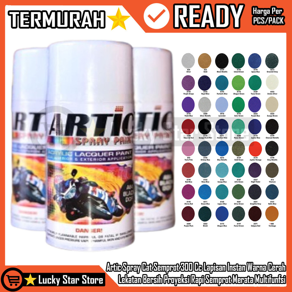 

Artic Spray Cat Semprot 300 Cc Semprotan Sprai Lapisan Instan Warna Cerah Permukaan Bersih Proyeksi Rata Campuran Rapi Merata Cet Alumenium Tutup Kokoh Daya Lekat Cepat Botol Stabil Baja Kaca Akrilik Seng Mobil MTahan Suhu Serbaguna Multifungsi