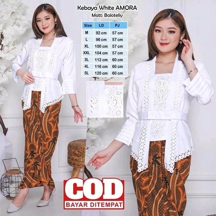 

Atasan Kebaya Kutubaru Wanita Modern Putih Cerah Amora Kebaya Pengantin Kekinian Kebaya Kutu Baru Putih Bersih Jumbo Kebaya Kondangan Moderen Kebaya Wisuda Elegan Mewah - Putih, M