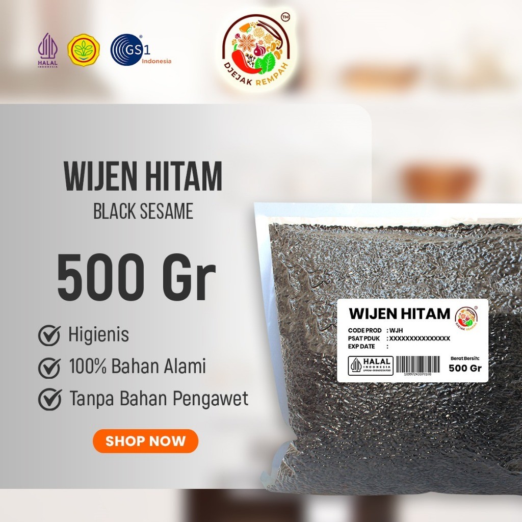 

Wijen Hitam/Black Sesame (Kemasan 250 Gr - 500 Gr)