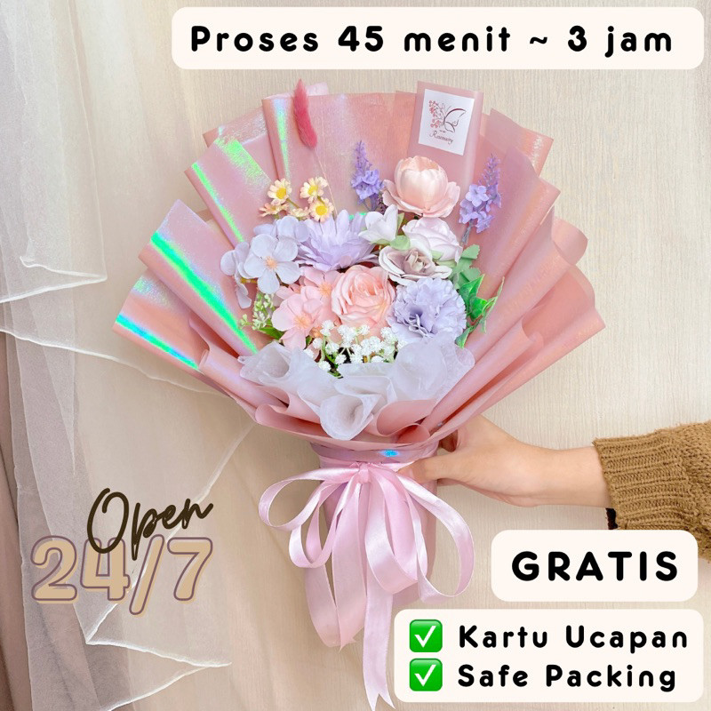 [24 Jam tanpa PO] MIX FLOWERS ROSEMAIRY - Buket Bunga Palsu Artificial | Hadiah Hari Valentine | Kad