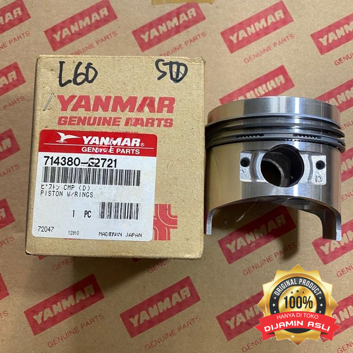 Piston with ring Yanmar L60 714380-22721 Original DIJAMIN ASLI YANMAR
