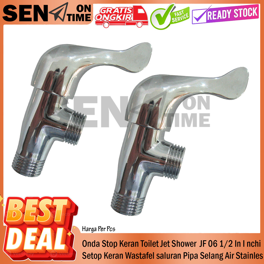 Onda Stop Kran Toilet Jet Shower JF 06 FA 1/2 Inchi Setop Keran Brass Valve Closet Bidet Cabang Alir
