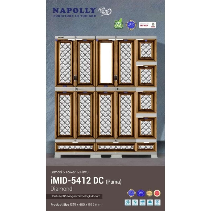 Lemari Pakaian Plastik NAPOLLY Pintu Midicab DC Super Jumbo Besar Gantung