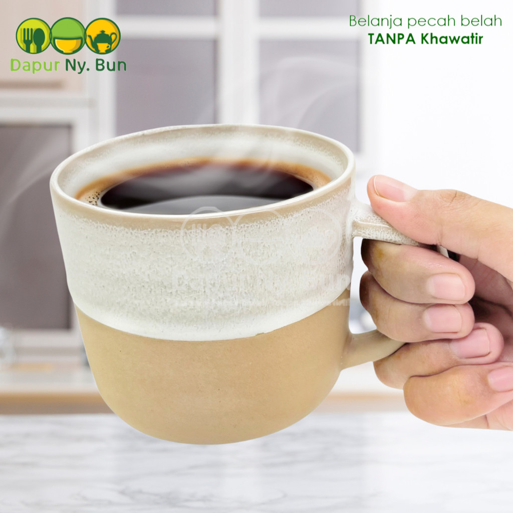 Piring Mangkok Gelas Mug Keramik Series Cream Cantik Estetik Pyramid Ready