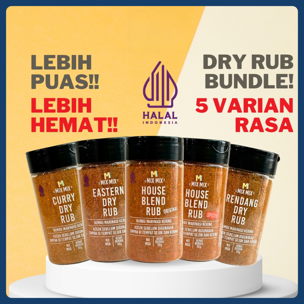

Bundle Paket Mixmix Dry Rub isi 5 Toples 55 GRAM