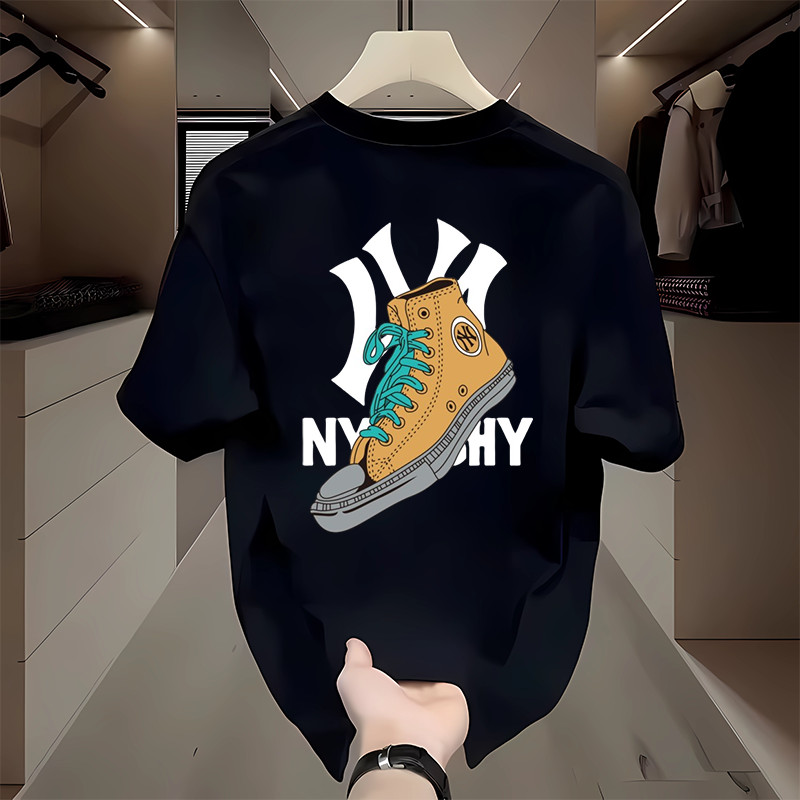 【Kaos Distro Pria】kaos ny original 100% Kaos lengan pendek Pria Wanita  Unisex Couple Kaos Cotton He