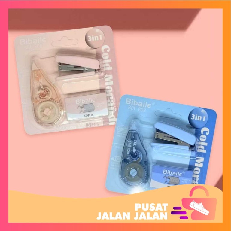 

PJJ - S6336 (RANDOM) Set Correction Tape & Stapler / Set Alat Tulis Staples & Pita Koreksi / Perlengkapan Staples & Isi Staples