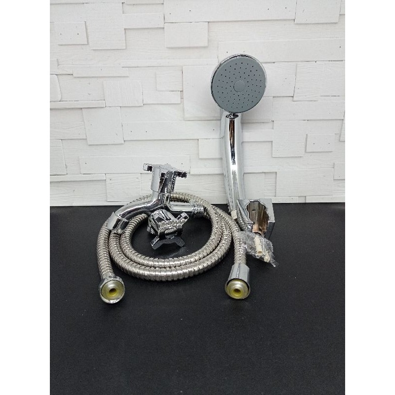 Paket Shower Set Handshower Model Toto Chrome + Kran Cabang Baling