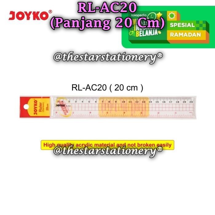 

(1 Biji) GROSIR Penggaris Acrylic JOYKO RL-AC20 Acrylic Ruler Penggaris Akrilik RL-AC20 (1 Biji)