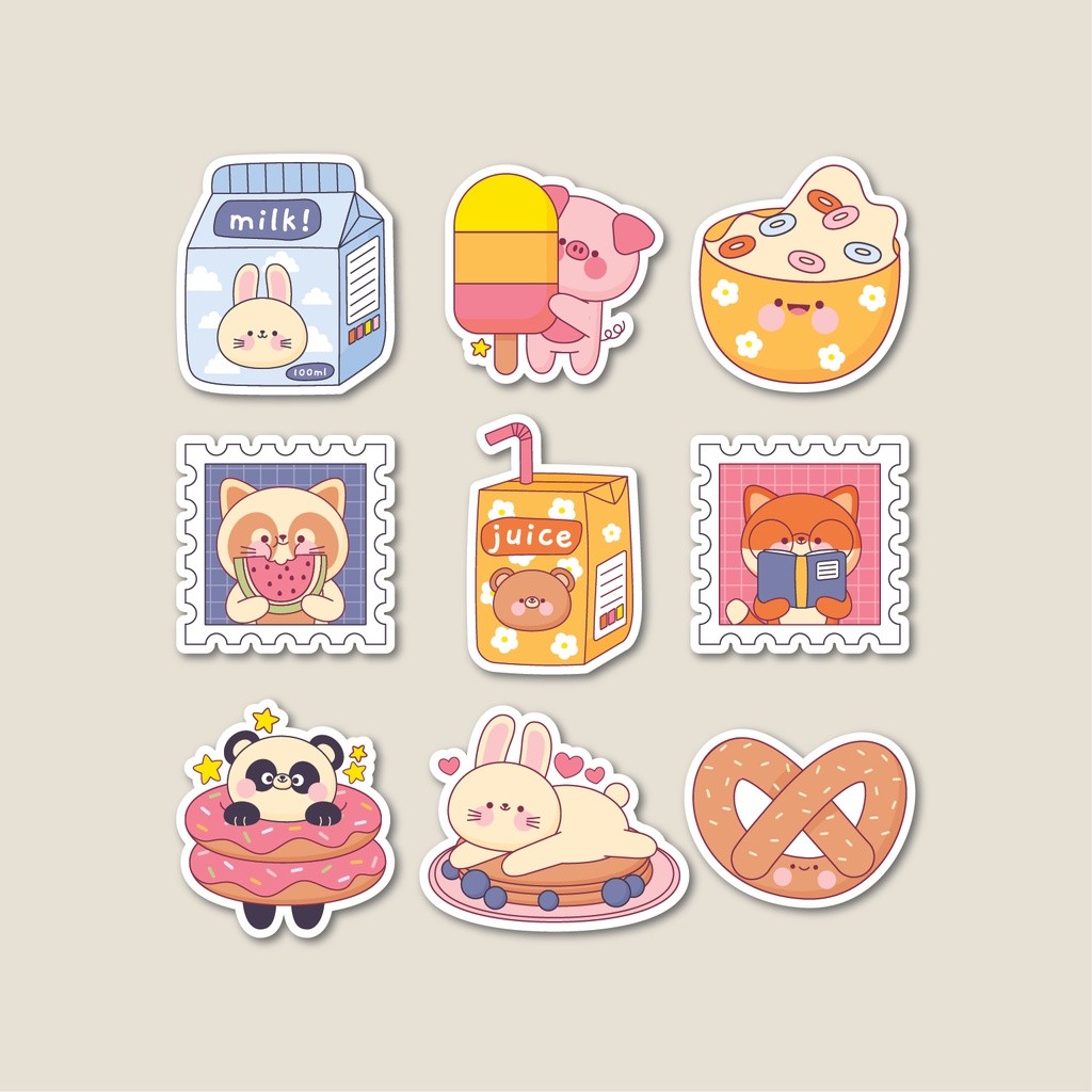 

Sticker Pack Kawaii Dessert | Sticker Tumbler | Stiker Laptop Koper Helm