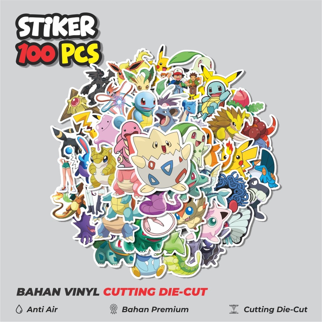 

Terbaru! 50 pcs Stiker Kartun Anime Pokemon Dekorasi Lucu Kreatif untuk Notebook, Skateboard, HP