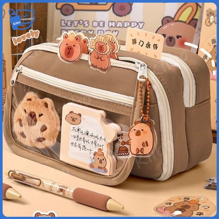 

Stationery Pencil Case Capybara Pencil Box Large Capacity Waterproof Pen Bag Students Pencil Case