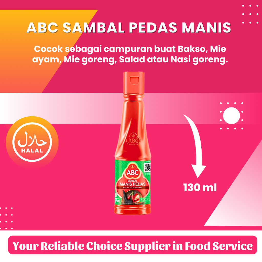 

SAUCE SAMBAL ABC 130 ml MANIS PEDAS DEPOT KULINER