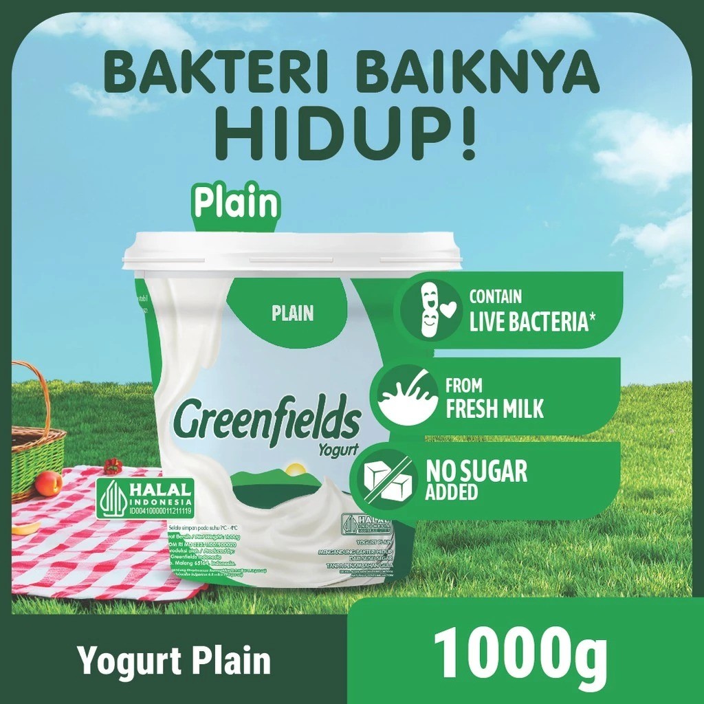 

[Special Price] Greenfields Yogurt Cup Plain 1000gr - Fresh Yogurt for Breakfast