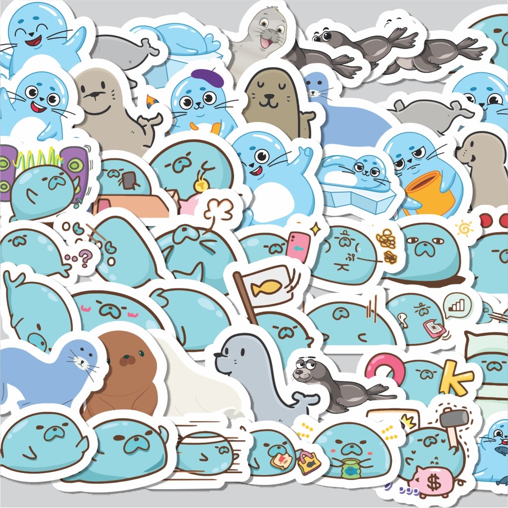 

Stiker Cutting Pack Singa Laut Isi 100Pcs Series Aesthetic Lucu Keren Untuk Koper Bahan Vynil