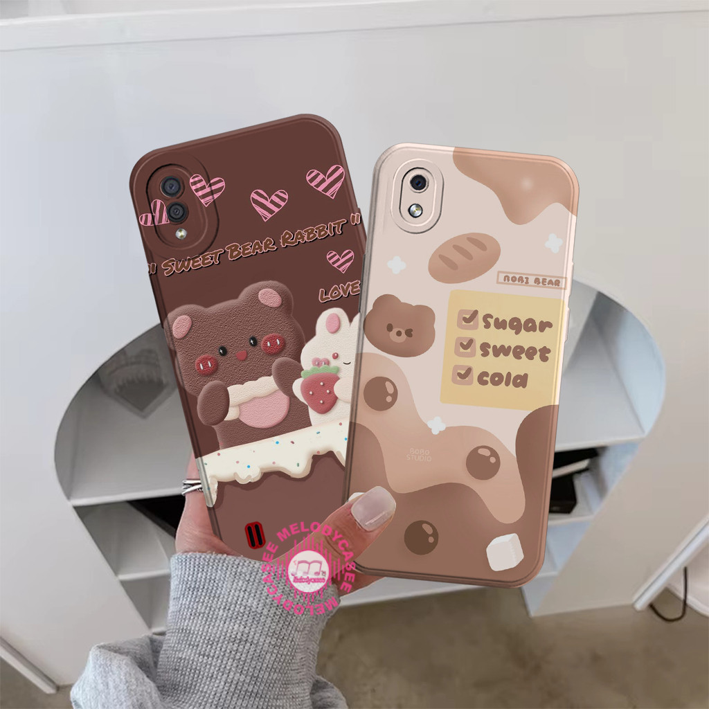 Case Samsung A01 / A01 Core Bumper Motif Bear - Silikon Lunak - Softcase Macaron - Tpu