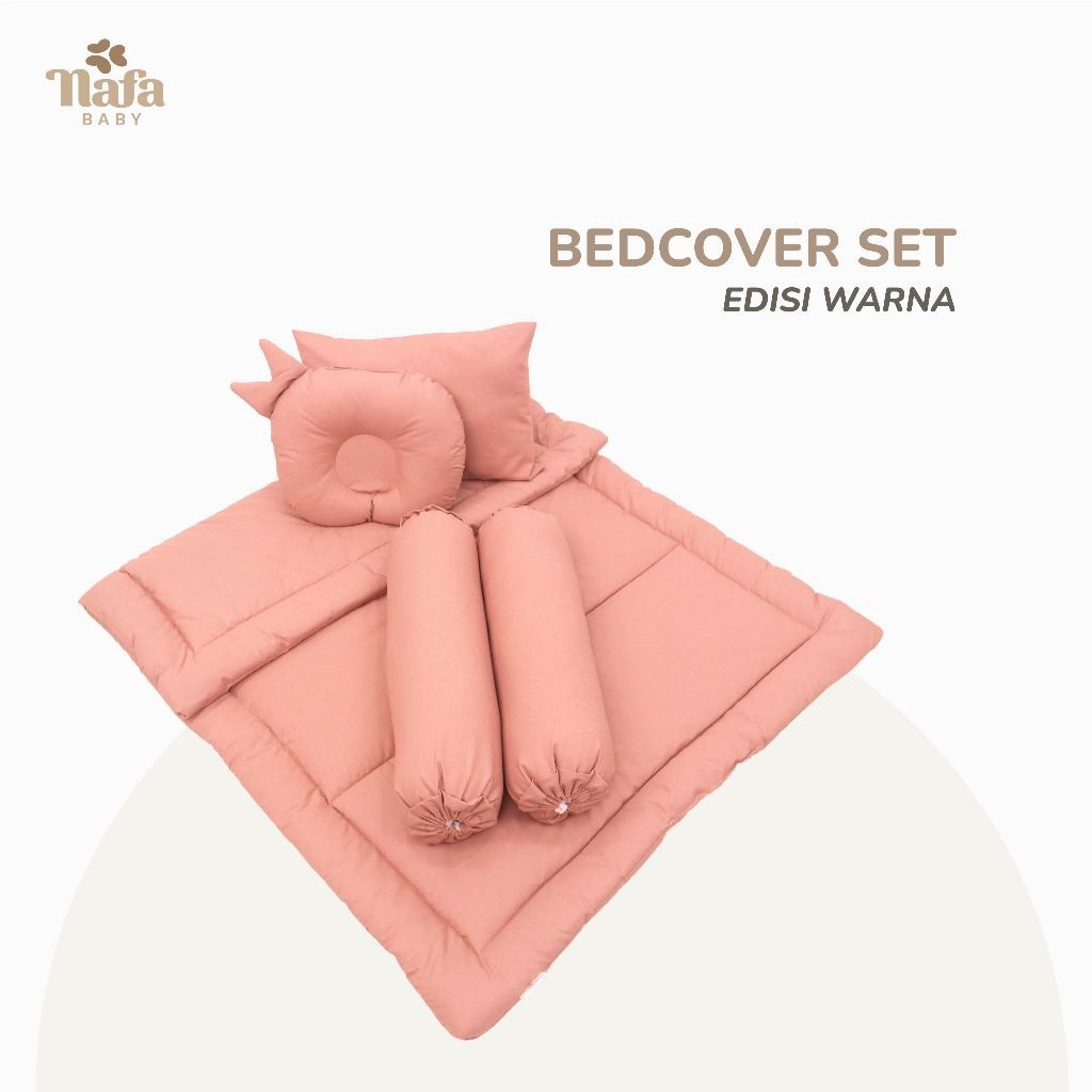 NAFA BABY - Bedcover Set Bayi Bantal Guling | Set Beddding | Motif Polos