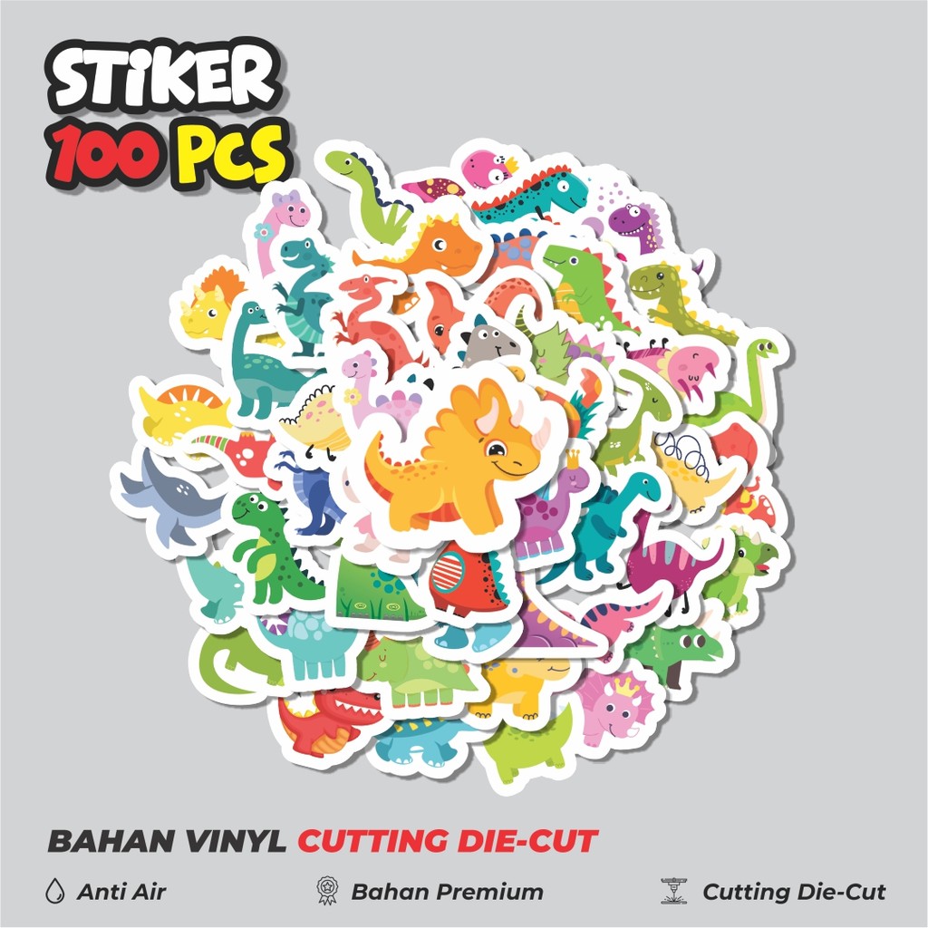 

Terbaru! 50 pcs Sticker Hewan Dinosaurus Dekorasi Lucu Kreatif untuk Notebook, Skateboard, HP