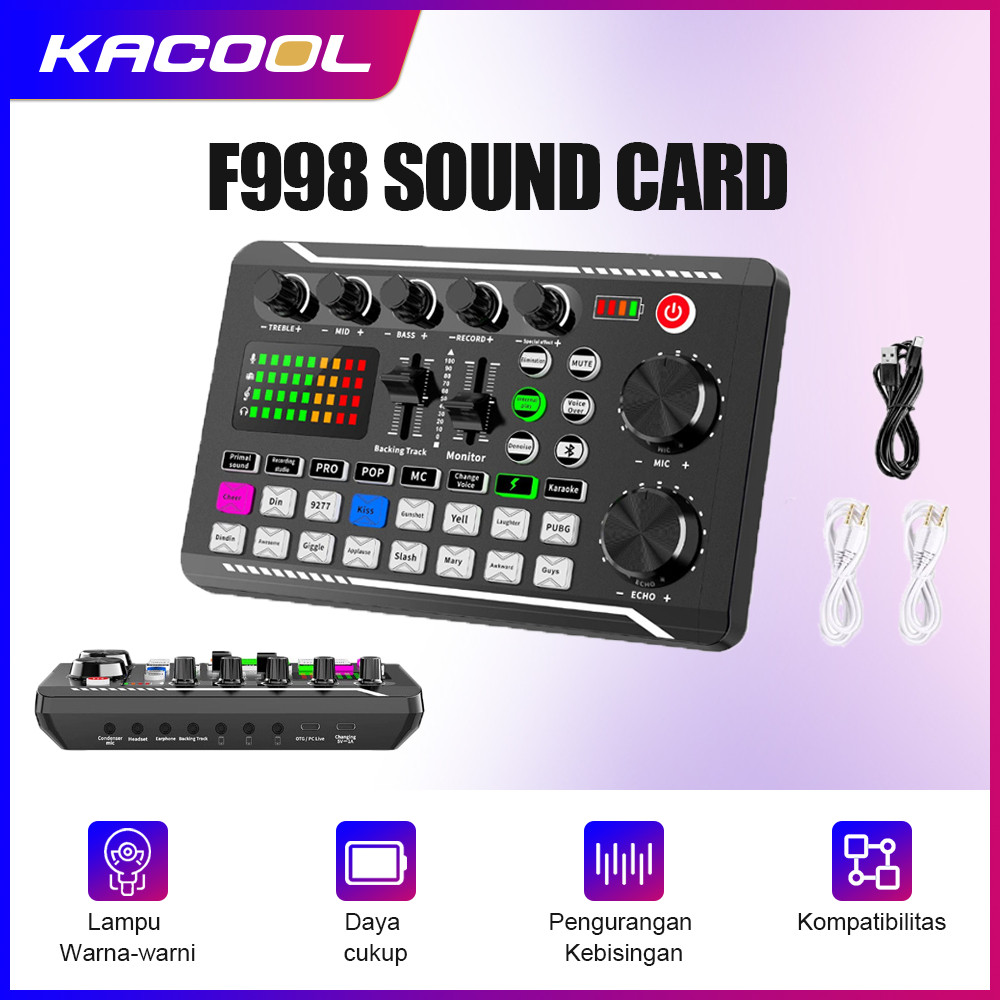 Soundcard Bluetooth Sound Card F998/V8S/V8 Live Mixer Audio Broadcast Recording Karaoke Sound Card