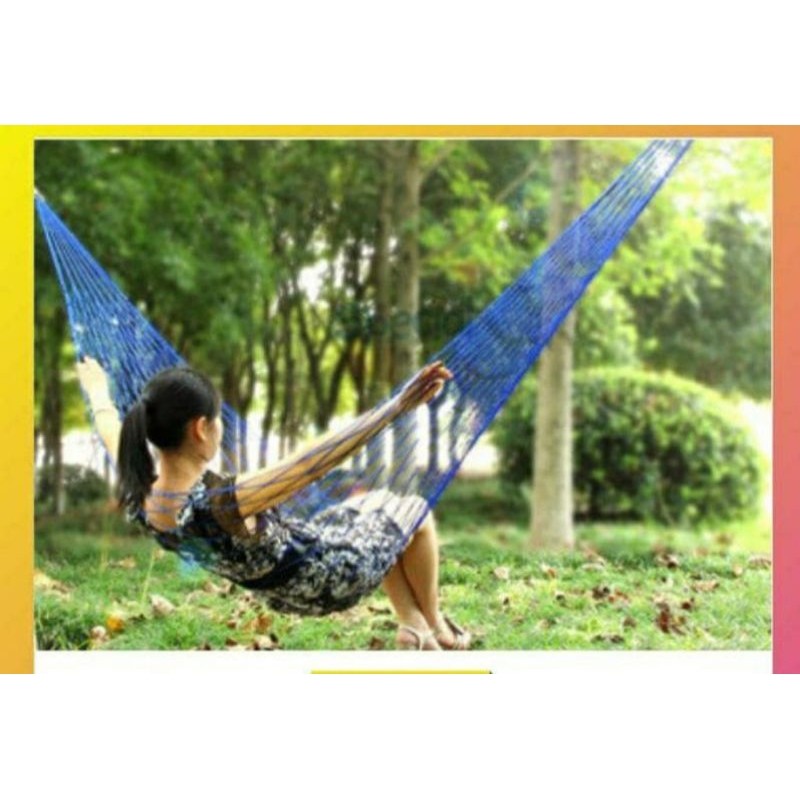 HAMMOCK ayunan jaring gantung taman bahan tambang PE 3mm..cocok untuk dewas dan anak anak