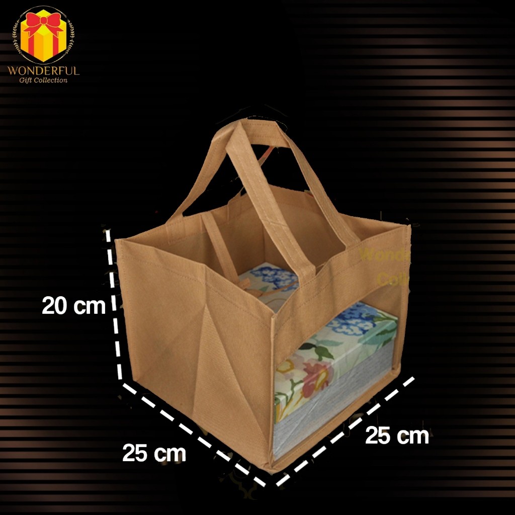 

(6 pcs) Goodie Bag Kantong Hampers Spunbond / Kantong Kue Serbaguna/ Goodie Bag Lebaran Coklat GDB-SB-C