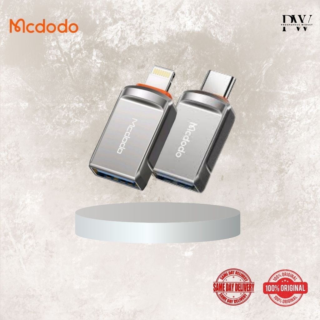 Mcdodo OTG Adaptor Converter iPhone Lightning / Android C to USB-A Pindah data iDevice ke Flashdisk 