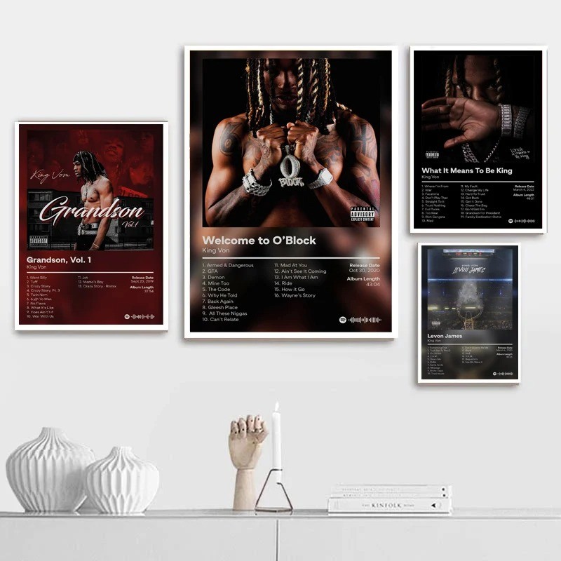

King Poster Von Welcome To O Block Music Album Poster Poster Prints Wall Art Canvas Painting Picture Photo Gift Room Home Decor