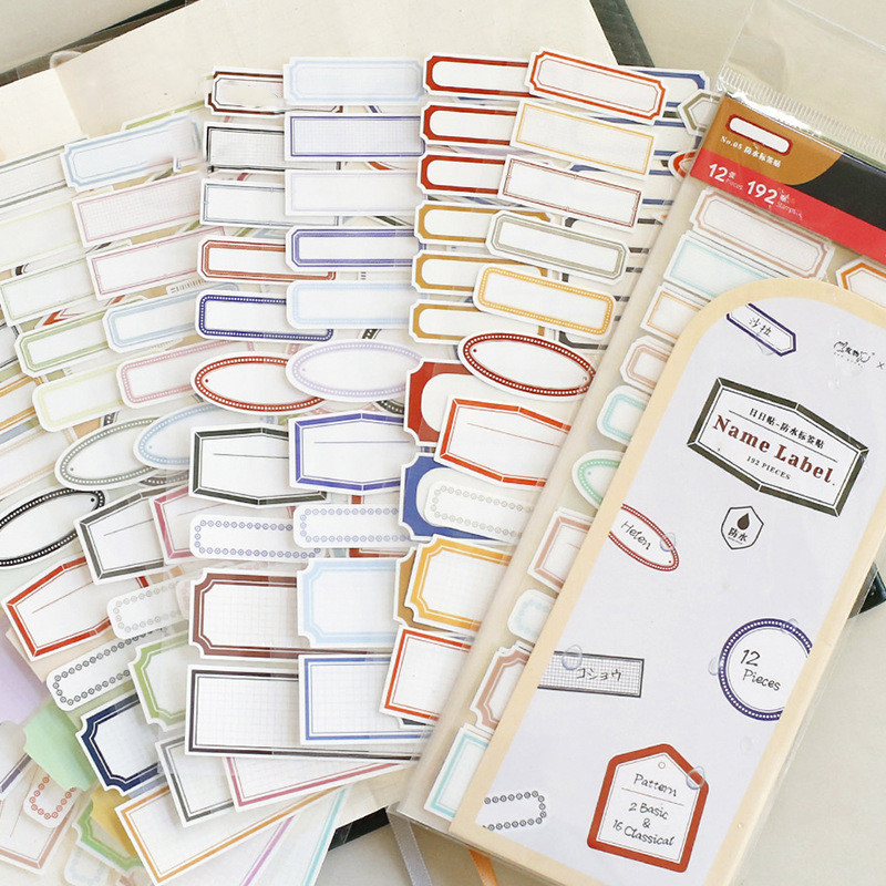 

12sheets Multifunction Blank Label Stickers Waterproof Handwritten Classfication Marks Food Storage Bottle Tags Envelope Sealing