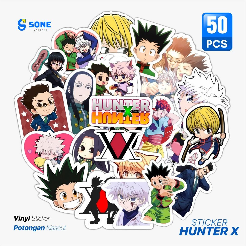 

Sticker Pack Hunter X Hunter Vinyl Waterproof untuk Laptop Thumblr Koper
